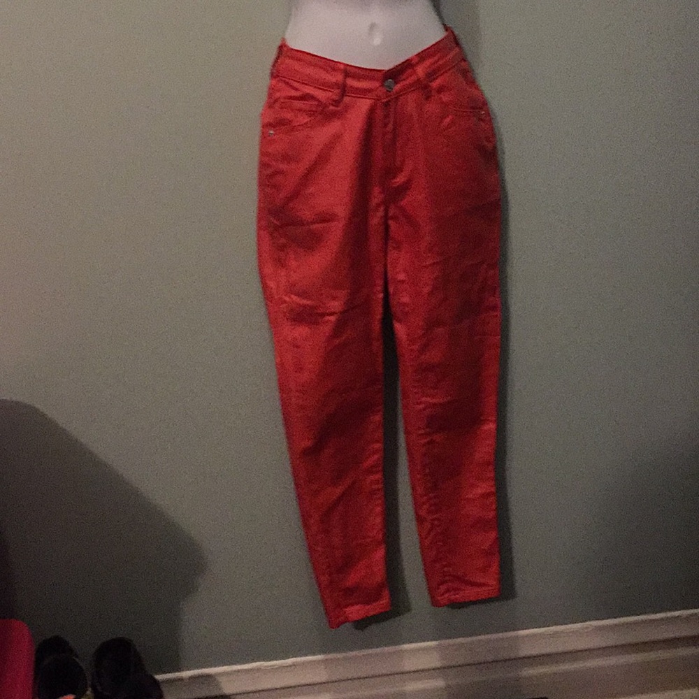 Orange pleather pant: size 2